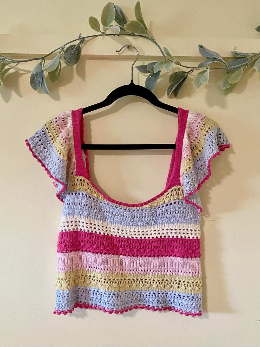 Simply Jules Pastel Ruffle Sleeve Sweater Tank